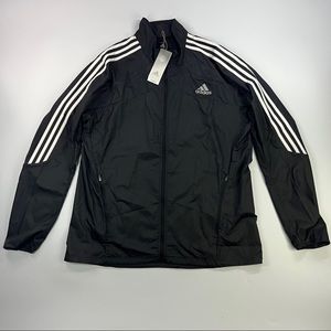 Adidas Men's Jacket Size XL Running Primegreen 3-Stripes Windbreaker New